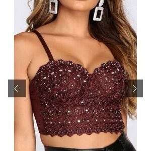 Windsor Rhinestone Bustier Crop Top
